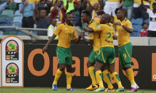 The host nation had little trouble overcoming Angola at the Moses Mabhida stadium.