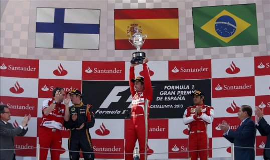 Spaniard Fernando Alonso was delighted to win his home grand prix in the Ferrari.