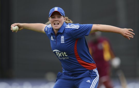 Defending champions England booked a place in the Super Six stage of the Women’s World Cup with a six wicket win over West Indies in Mumbai.