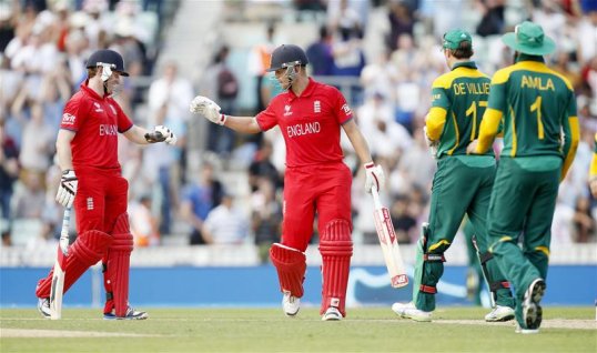 England reached the final of the Champions Trophy with an impressive seven wicket victory over South Africa at The Oval.