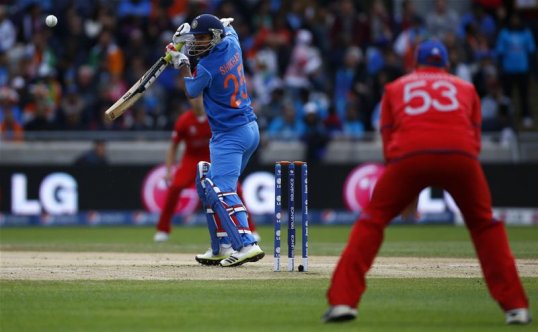 England have their first wicket in the ICC Champions Trophy Final against India at Edgbaston this Sunday afternoon.