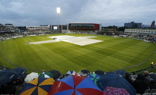 Heavy rain caused England’s second Twenty20 match against South Africa at Old Trafford to be abandoned.