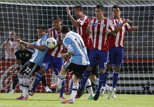 Barcelona superstar Lionel Messi capped off a convincing win for Argentina over Paraguay with a glorious 30 yard free-kick.