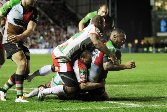 Harlequins’ Heineken Cup challenge started spectacularly with a comprehensive win over Biarritz at Twickenham Stoop.