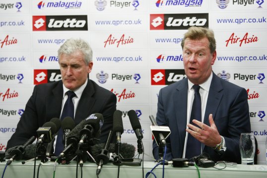 Queens Park Rangers chief executive Philip Beard held a two-hour meeting with under-pressure manager Mark Hughes on Monday.