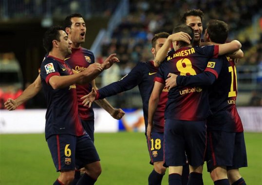 Barcelona were rarely troubled by Málaga as the Catalan side cruised to victory.