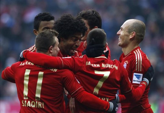Bayern Munich thrashed Werder Bremen 6 -1 at the Allianz Arena to extend their lead at the top of the Bundesliga to 18 points over Borussia Dortmund on Saturday.