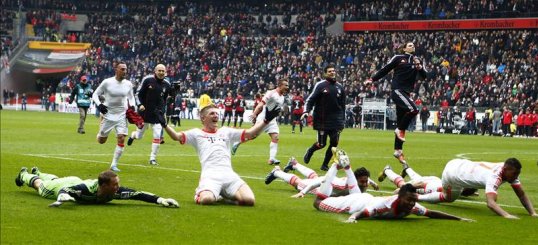 Bayern Munich have won the German league title for the 23rd time thanks to a 1-0 win over Eintracht Frankfurt at the Commerzbank Arena.