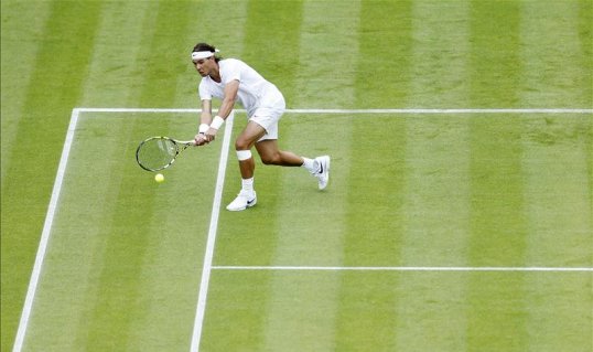Retired tennis figure Boris Becker believes Rafael Nadal should consider his future on grass courts following a humiliating defeat to Steve Darcis in the first round at Wimbledon.