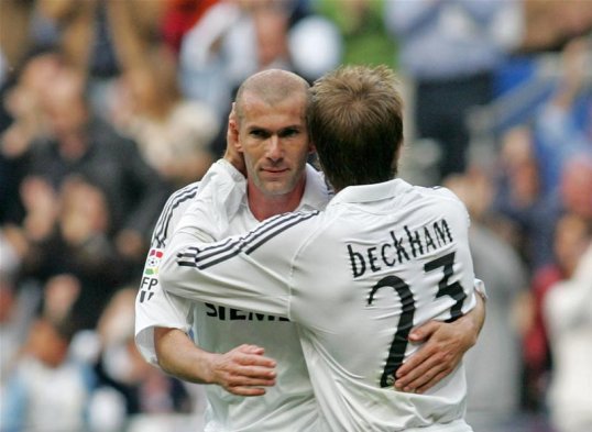Paris Saint-Germain’s David Beckham has been hailed as a true professional by one of the game’s all-time greats in Zinedine Zidane.