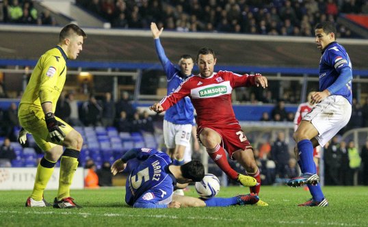 Birmingham City overcame Middlesbrough in a five-goal thriller tonight.