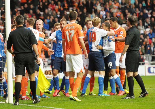 Blackpool and Blackburn Rovers have been fined £5,000 each after admitting charges of failing to control their players during October’s Championship clash.