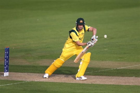 Australia’s innings appeared in disarray as they slumped to 127-4 after Tim Bresnan bowled Adam Voges for 15 in the Champions Trophy at Edgbaston.