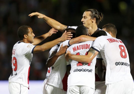 Lucas Moura scored his first goal for Paris Saint-Germain as the moneybags French champions eased past Bordeaux on Friday.