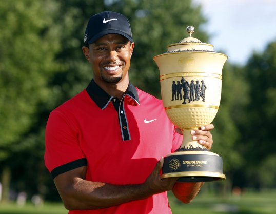 Tiger Woods won the Bridgestone Invitational by seven strokes on Sunday, after carding a final round 70.