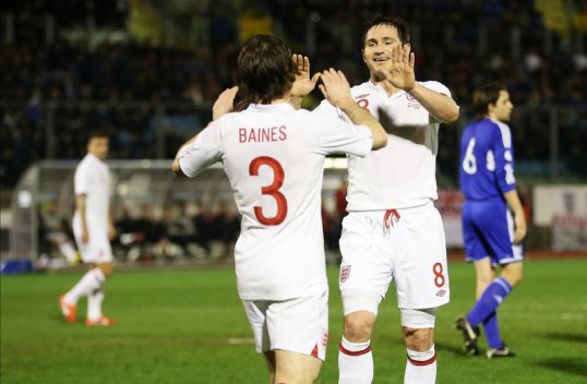 England left-back Leighton Baines praised his side for showing a professional attitude in their 8-0 win over San Marino in their World Cup qualifier on Friday.