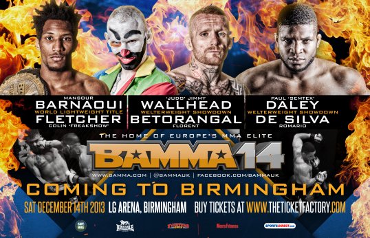 Win a pair of VIP tickets to an event held by the United Kingdom’s premier mixed-martial arts promotion BAMMA at Birmingham’s LG Arena on 14 December.