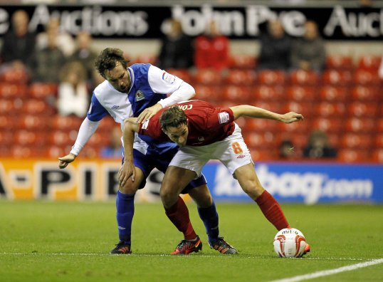 Blackburn Rovers were left frustrated by Nottingham Forest tonight, and moved down to fifth in the table, while Derby snatched a late draw against Middlesbrough.