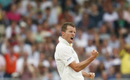 Australia’s Peter Siddle completed his five-for during the second session of the first Ashes Test at Trent Bridge to leave England at 185-6 at tea.