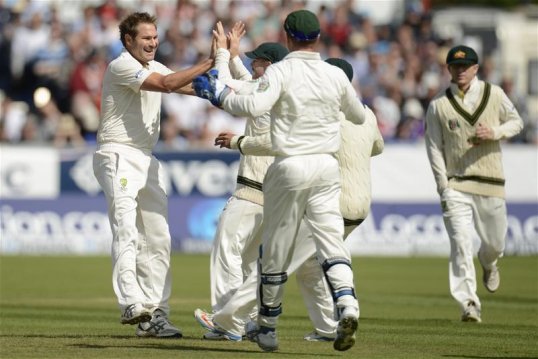 Australia are 11-0 at lunch after bowling England all out for 330 in the morning session of the fourth day of the fourth Ashes at Chester-le-Street.