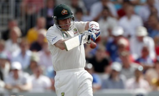 Australia have declared on 527-7 after tea in the third Ashes Test against England at Old Trafford.