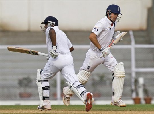 It was England captain Alastair Cook who led from the front as the tourists tried to overhaul India's first innings total of 327 at Wankhede Stadium in the second Test.