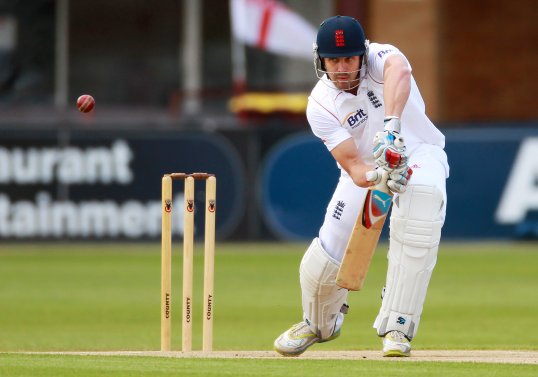 England lost both their openers at the tourists staggered to 61 for two at the end of the first session on day one of the fourth Test against India.