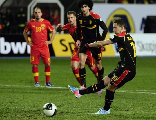 Belgium international Eden Hazard was full of praise for goalkeeper Thibaut Courtois after their side’s 2-0 win over Macedonia on Friday.