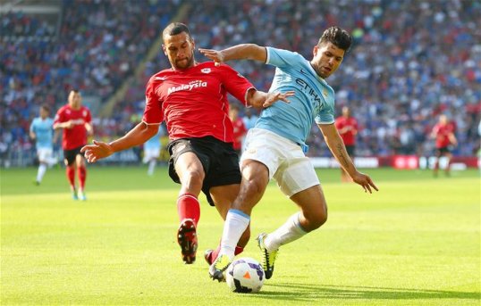 Cardiff City defender Steven Caulker is preparing a Manchester double when David Moyes comes to South Wales.
