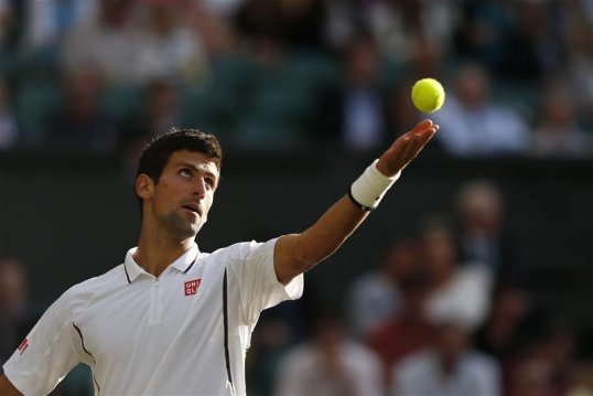 Novak Djokovic is through to the Wimbledon quarter-finals after beating Germany’s Tommy Haas 6-1 6-4 7-6 (7-4).