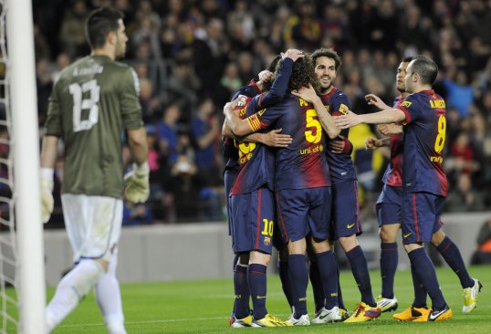 Barcelona cruised to an easy 4-0 victory over derby rivals Espanyol with Pedro Rodríguez netting a wonderful double.
