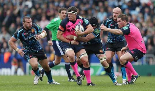 Exeter Chiefs grabbed a six try win from Cardiff in Sunday's Heineken Cup match.