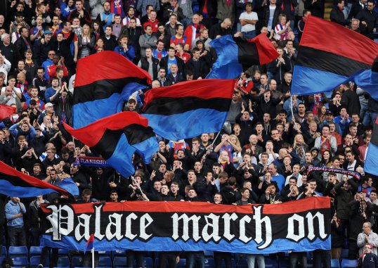A group of ten men have been granted bail by the police after rival fans of Brighton and Crystal Palace clashed on 10 November.