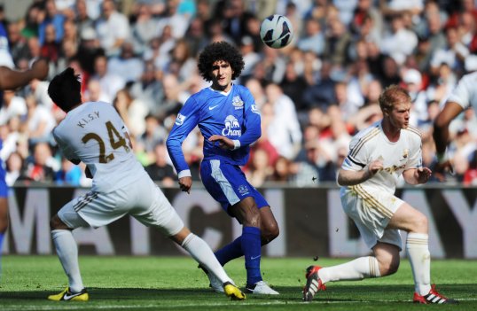Marouane Fellaini is targeting the Champions League with Everton.
