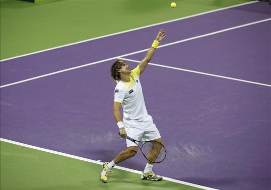 David Ferrer has beat Gaël Monfils comfortably to earn a place in the Heineken Open in Auckland.
