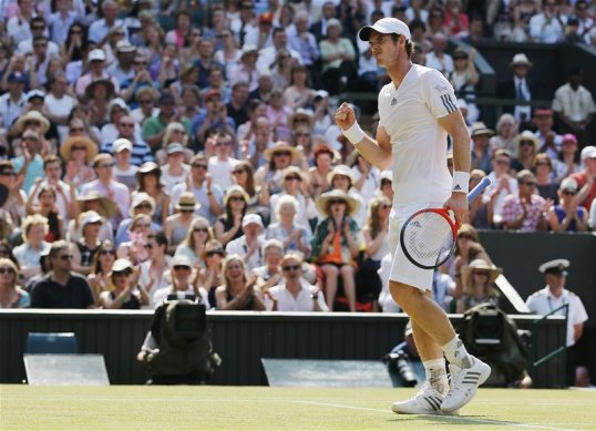 Andy Murray is just one set away from making Wimbledon history, as he leads world number one Novak Djokovic by two sets.