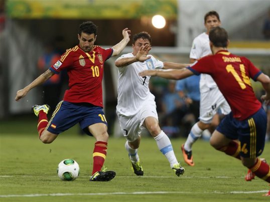 Spain midfielder Cesc Fabregas believes that beating Brazil in Sunday’s Confederations Cup final will give his side a huge boost ahead of next summer’s World Cup.