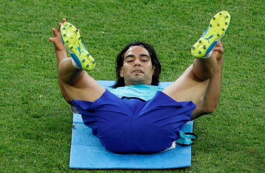 Atlético Madrid striker Radamel Falcao has dashed speculation of a move to the Premier League by claiming he is happy in Spain.