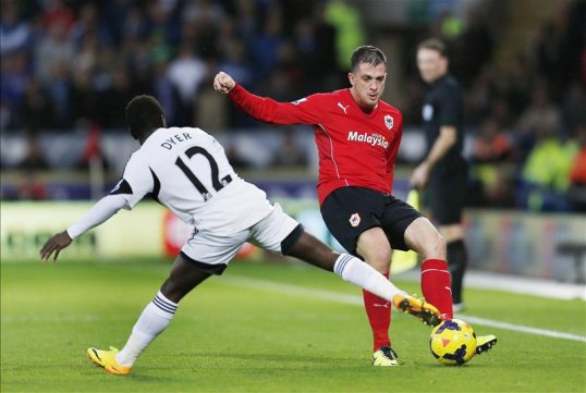 Cardiff City beat rivals Swansea City 1-0 in the south Wales derby on Sunday afternoon.