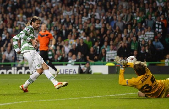 Celtic have reached the group stages of the Champions League after beating Shakhter Karagandy at home with James Forrest grabbing the vital goal in the final minutes.