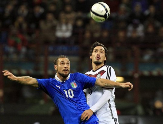 Italy and Germany shared the spoils in a fiercely competitive friendly.