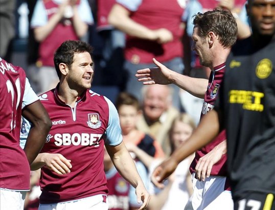 West Ham beat Wigan Athletic 2-0 at the Boleyn Ground on Saturday afternoon with goals from Matt Jarvis and Kevin Nolan.