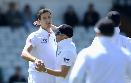 England claimed a much need breakthrough at Headingley when New Zealand Opener Peter Fulton was dismissed by Steven Finn for 28.