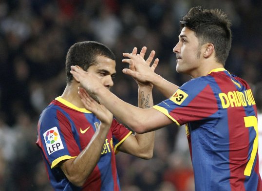 Barcelona stars striker David Villa and defender Dani Alves look to be on their way out of the Camp Nou side.