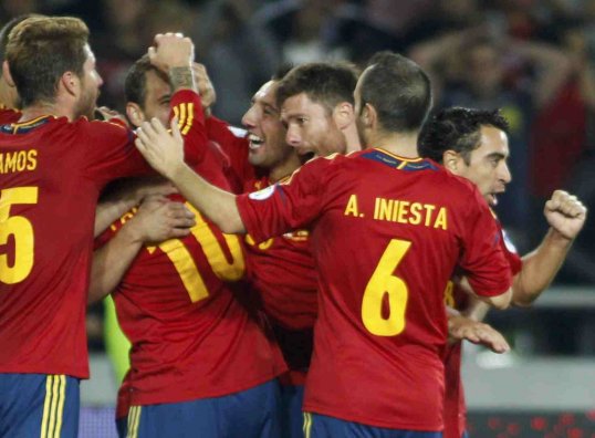 Roberto Soldado's 86th minute goal gave Spain all three points against a resilient Georgia tonight.