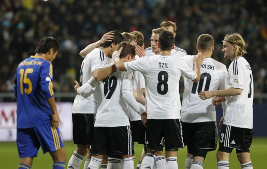 Germany tightened their grip on top spot in World Cup qualifying Group C with a comfortable win over Kazakhstan this evening.