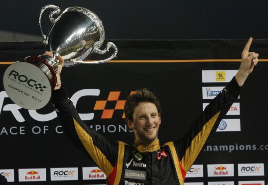 French Formula 1 star Romain Grosjean has defeated 15 other racing maestro’s to win the Race of Champions at Bangkok's Rajamangala Stadium.