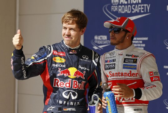 Former McLaren driver Lewis Hamilton has admitted that he does not see anyone beating Sebastian Vettel in 2013.