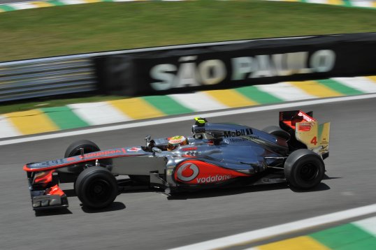 McLaren driver Lewis Hamilton has proven once again to be the fastest driver on the Interlagos circuit in practice two of the Brazilian Grand Prix.