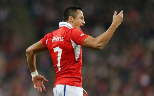 Chile are beating England 1-0 at half time in the friendly international at Wembley Stadium.